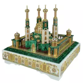 Tabletop mosque-repository for the Quran "Al-Malikiti Masjid" (Malachite Mosque)